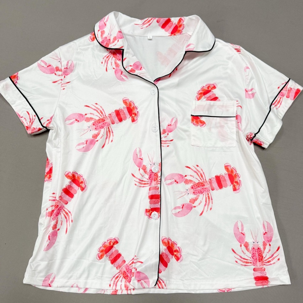NWOT Lobster PJ pajama set, women’s L. - Picture 11 of 12
